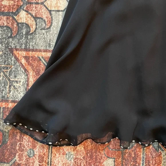 VTG 100% SILK Formal Elegant Black and White Women's Dress - Picture 5 of 12